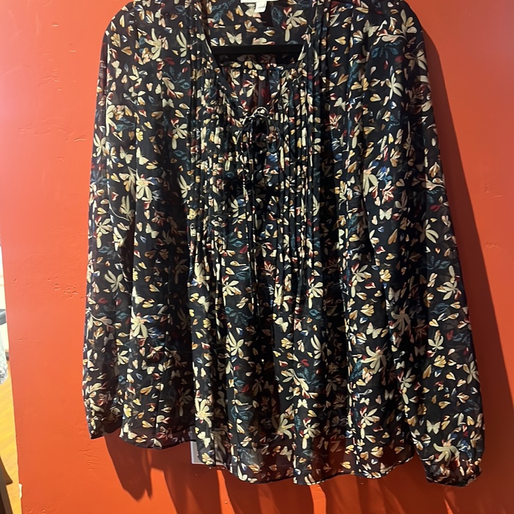 Wren & Willa Butterfly Botanical Blouse Large